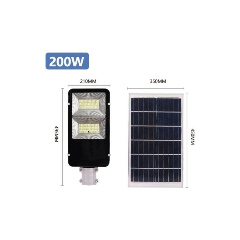 LAMPIONE LED PANNELLO SOLARE STAFFA E TELECOMANDO 200W 300W 400W