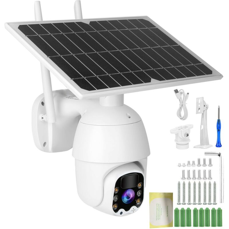 TELECAMERA PANNELLO SOLARE WIFI 2MPX INFRAROSSI SD SENSORE MOVIMENTO