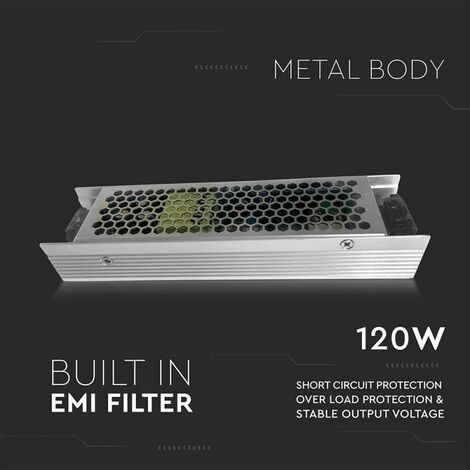 Alimentatore LED Slim Power Supply - 120W 12V 10A Metal