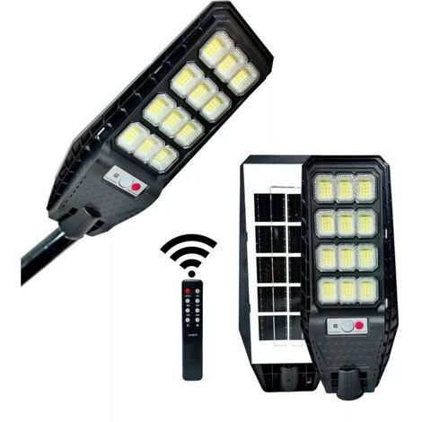 Lampione 200W faro 144 led con pannello solare sensore, telecomando e staffa 525