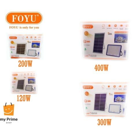 FARO FARETTO LED CON PANNELLO SOLARE LUCE FREDDA 120W 200W 300W 400W IP67 - FOYU  200