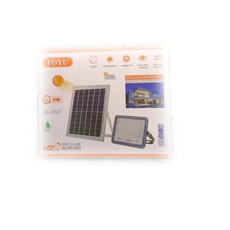 FARO FARETTO LED CON PANNELLO SOLARE LUCE FREDDA 120W 200W 300W 400W IP67 - FOYU  200