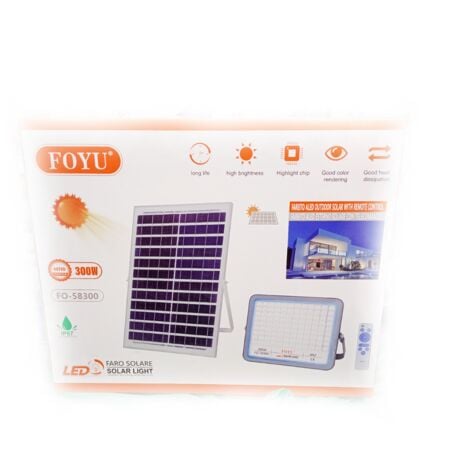 FARO FARETTO LED CON PANNELLO SOLARE LUCE FREDDA 120W 200W 300W 400W IP67 - FOYU  200