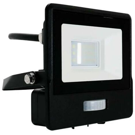V-TAC Faro LED Chip Samsung 10W con Sensore PIR Cavo 1m Colore Nero Bianco Freddo IP65 (1/5)