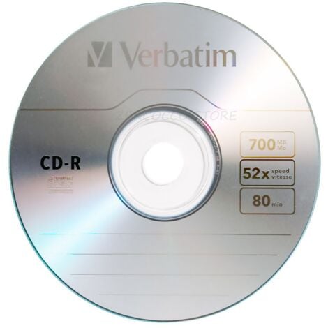 50 CD-R VERBATIM 100% Vergini Vuoti 52X 700Mb Per Audio 80 Min ORIGINALI
