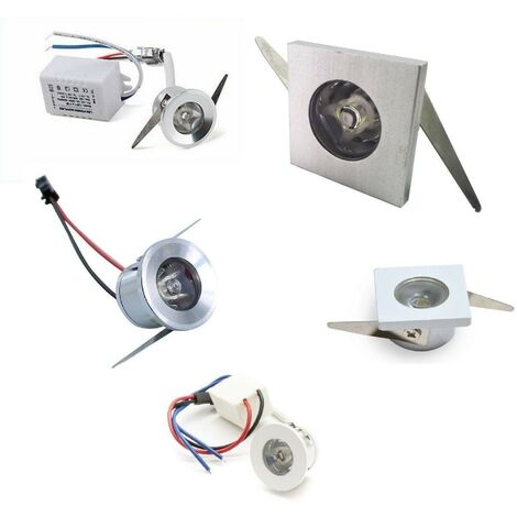 FARETTO INCASSO LUCE LED 1W PUNTO LUCE 220V controsoffitto 100lm/w ip20 QUADRATO - Bianco Freddo - ARGENTO