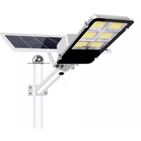 LAMPIONE STRADALE LED PANNELLO SOLARE STAFFA E TELECOMANDO 100W 200W 300W 400W 500W 600W CREPUSCOLARE IP66  600