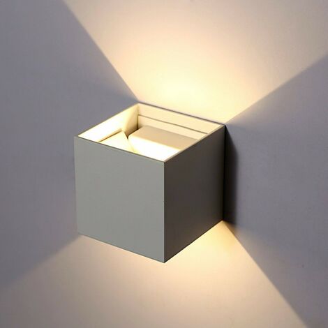 Lampada 12w COB LED Cubo GRIGIO Applique Parete 220V Luce Biemissione 1200lm Regolabile IP65 Bianco Naturale (1/5)