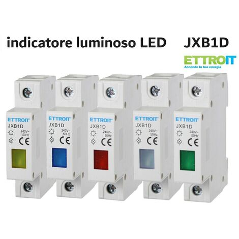 Indicatore luminoso segnalazione LED luce blu 230V occupa 1 modulo DIN Ettroit JXB1D-19