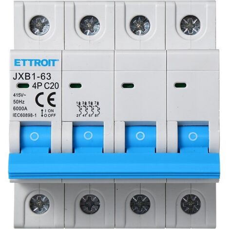 ETTROIT INTERRUTTORI MEGNETOTERMICI BARRA DIN 4 MOD 4P 415V CURVA C 4,5KA  20