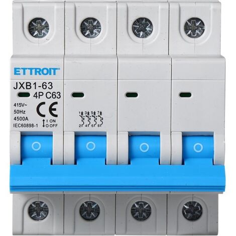 ETTROIT INTERRUTTORI MEGNETOTERMICI BARRA DIN 4 MOD 4P 415V CURVA C 4,5KA  63