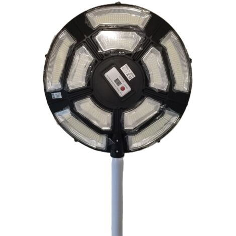 Lampione SOLARE 1000W Faro LED Sensore Crepuscolare E Movimento Luce Fredda IP66
