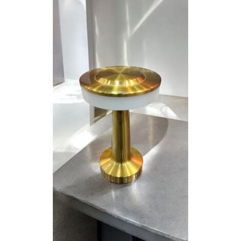 LAMPADA DA TAVOLO TOUCH LED RICARICABILE USB LUCE DECORATIVA 3 COLORI SENZA FILI  oro