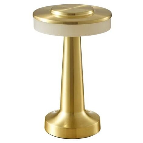 LAMPADA DA TAVOLO TOUCH LED RICARICABILE USB LUCE DECORATIVA 3 COLORI SENZA FILI  oro