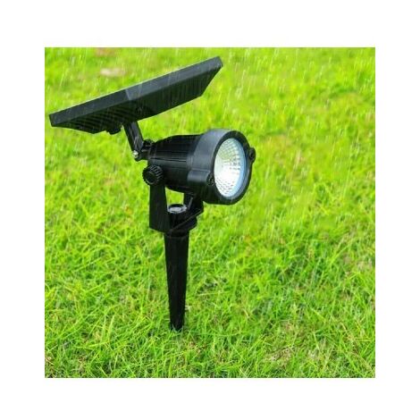 Faretto led con Picchetto da Giardino 10W con Pannello SOLARE Crepuscolare ip65 Bianco Caldo (1/5)