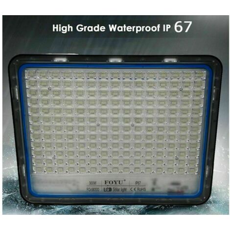FARO LED CON PANNELLO SOLARE LUCE FREDDA 120W/200/300/400/600/800W IP66/67 300