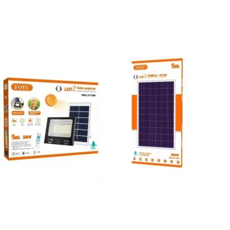 FARO LED con PANNELLO SOLARE CREPUSCOLARE 25W 40W 60W 100W 200W 300W 800W IP67 300