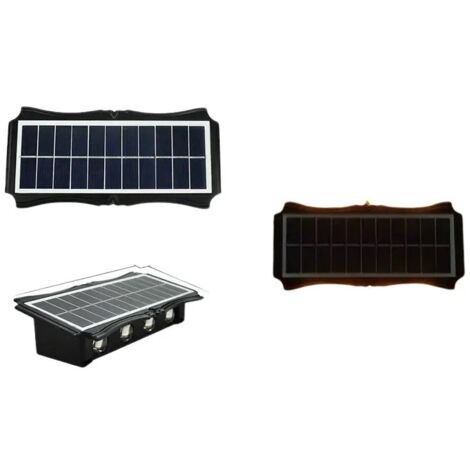 APPLIQUE LAMPADA SOLARE 8/10/12 LED MURO PARETE IP65 BIDIREZIONALE SWITCH luce calda e fredda 10 led