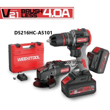 2in1 SMERIGLIATRICE FLEX ANGOLARE 125mm + TRAPANO AVVITATORE 2 BATTERIE 21V - A5101+D5213HC