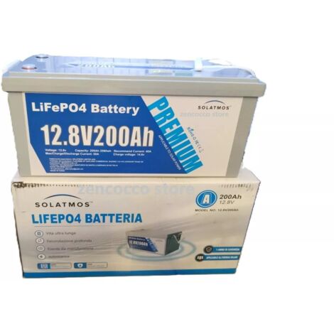 BATTERIA 200Ah 12.8V 2560wh AL LITIO FERRO FOSFATO LiFeP04 Fecondazione profonda