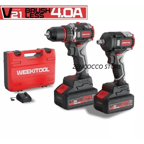 Trapano Avvitatore + Avvitatore a Impulsi 2 Batterie 21V 4.0Ah NW-W5350NW-D5216D