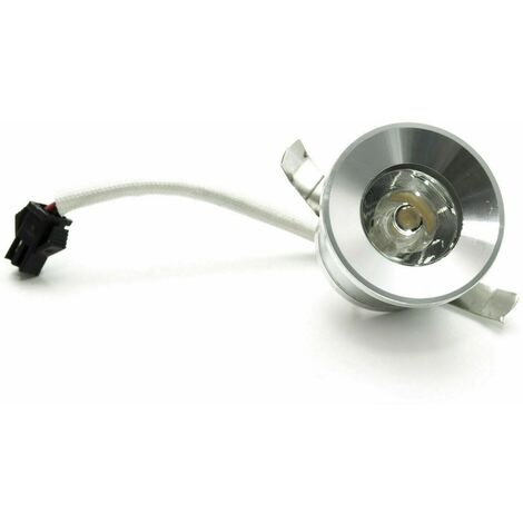 1W Faretto Incasso led Puntoluce 220V Rotondo Argento 100lm  Bianco Freddo