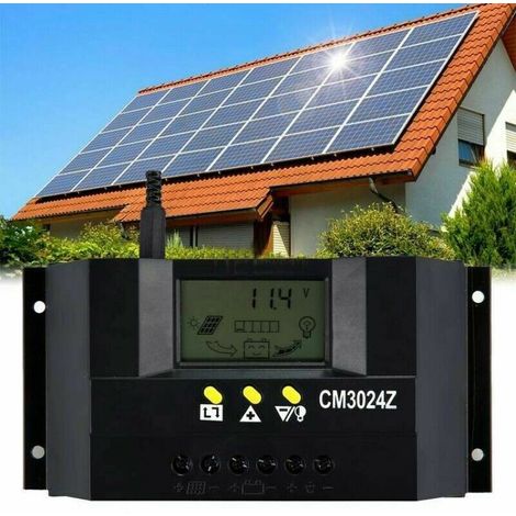 30A Regolatore Di carica solare fotovoltaico LCD 12V /24V Per pannello  solare CM3024Z