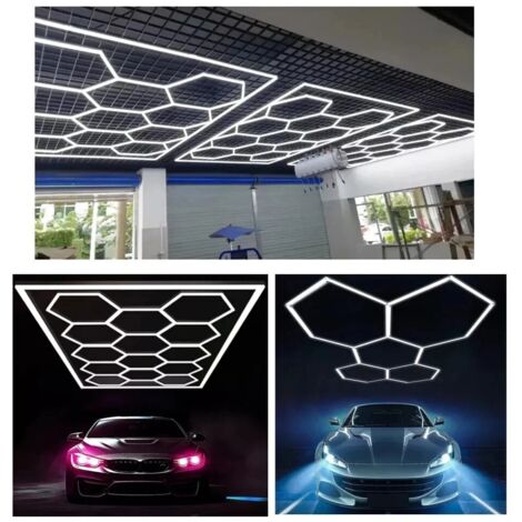 5-14 x lampada LED esagonale officina garage parete soffitto luce illuminazione  14 con cornice (1/5)