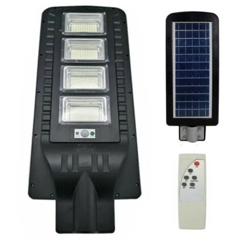 Lampione stradale faro 440 led 180w con pannello solare luce fredda 6500k crepuscolare ip65