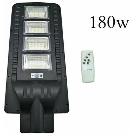 Lampione stradale faro 440 led 180w con pannello solare luce fredda 6500k crepuscolare ip65