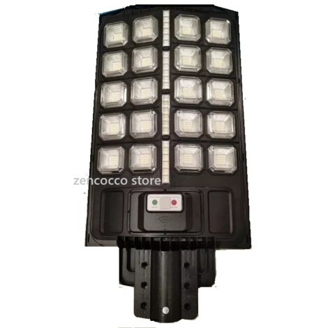 LAMPIONE STRADALE con PANNELLO SOLARE LUCE LED 1200W SENSORE CREPUSCOLARE IP65
