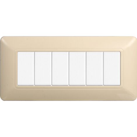 ETTROIT PLACCA PLASTICA 6P SABBIA compatibile matix bticino MT83609 (1/5)