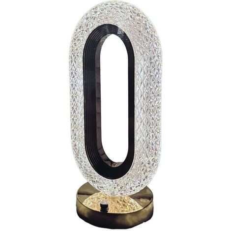 Lampada tavolo Ricaricabile cristallo forma diamante luce LED