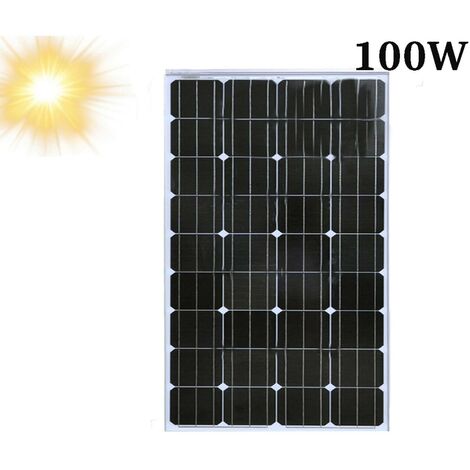 Pannello Energia Solare Fotovoltaico 100W Monocristallino 12V connettori MC4
