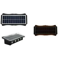 APPLIQUE LAMPADA SOLARE 8/10/12 LED MURO PARETE IP65 BIDIREZIONALE SWITCH luce calda e fredda 8 led