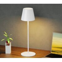 Lampada luce led da tavolo touch ricaricabile usb con 3 tonalità di colore senza fili Bianco