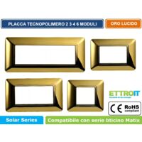 ETTROIT PLACCA PLASTICA 2P ORO LUCIDO compatibile matix bticino MT83212
