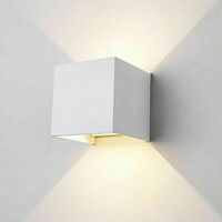 12W Lampada COB LED Cubo Applique Parete 220V Luce Biemissione nera o bianca 100lm/W Regolabile IP65 Naturale - Bianco