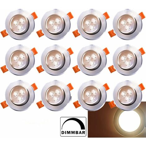20X 3W LED Spot Einbaustrahler Set Einbau Strahler Wohnzimmer Kaltweiß 230V IP44