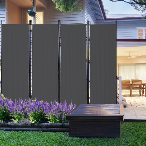 Anthrazit 180cm Paravent Raumteiler Sichtschutz Wand Trennwand Garten Spanische 