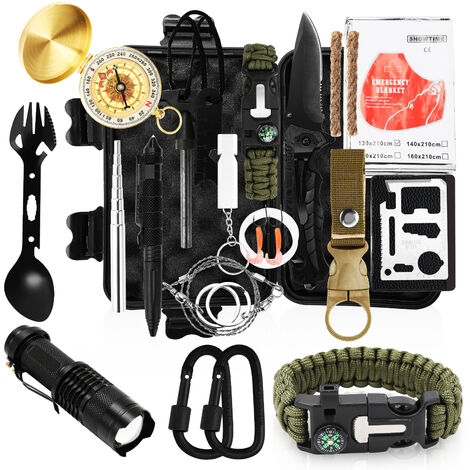 Außen Notfall Survival Kit Militär Hochwertig,246 In 1 Notfall Survival
