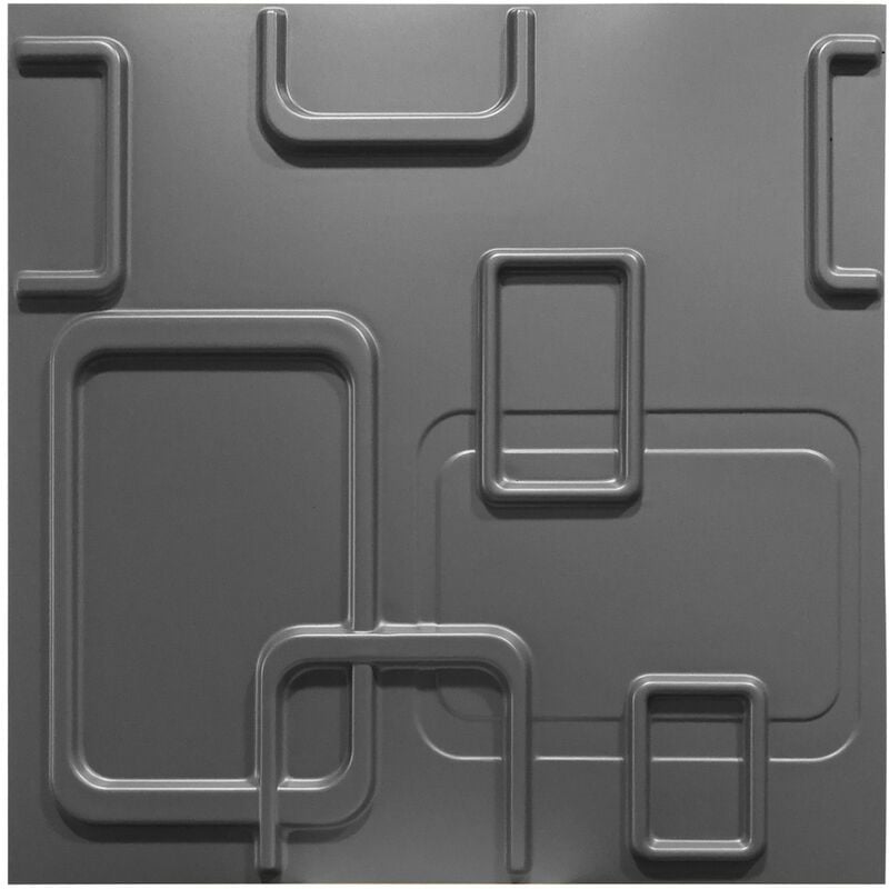 SMART grigio-metal-opaco - Pannello parete in PVC a rilievo 3D