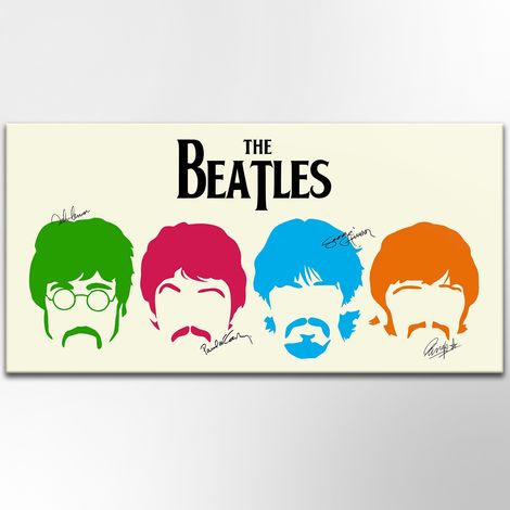 Quadro Canvas su telaio in legno BEATLES SIGN 100x50cm