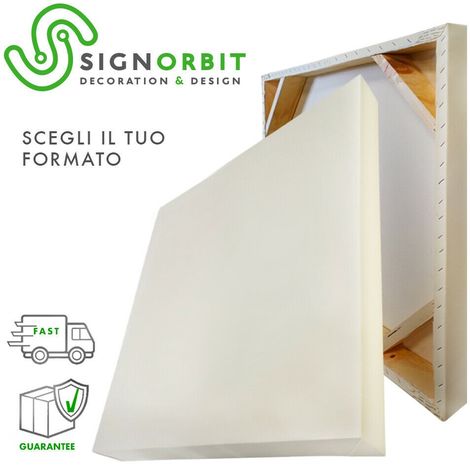 Tela pronta per pittura quadrata già assemblata con telaio in legno di  abete e tessuto canvas