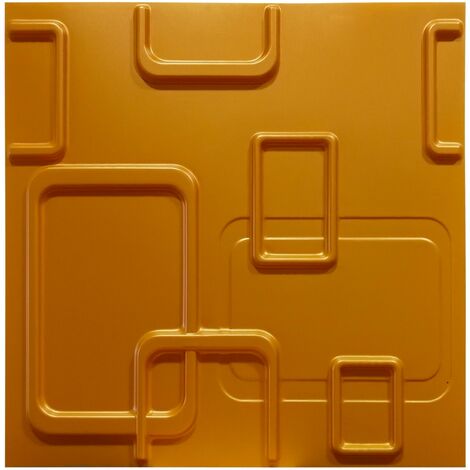 SMART giallo-metal-opaco - Pannello parete in PVC a rilievo 3D - 50cmX50cm - 1 Pz