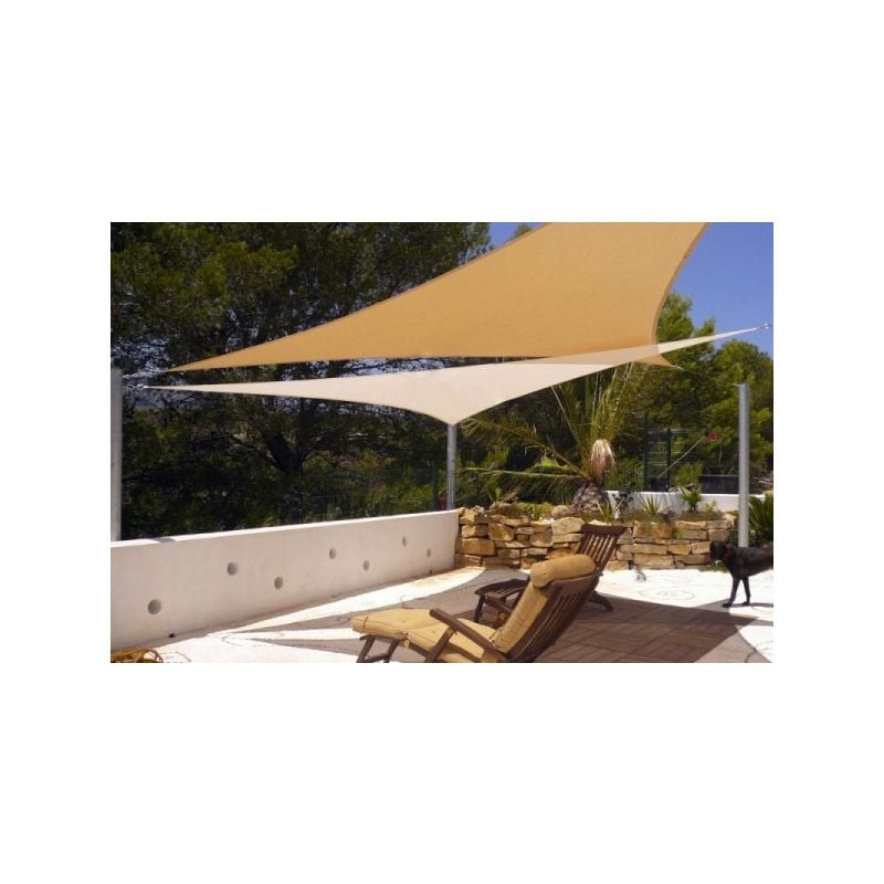 Tenda telo vela ombreggiante Triangolare Colore ECRU Beige