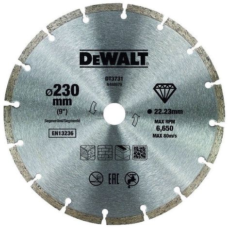 DeWALT DT3731-QZ DISCO DIAMANTATO SINTETIZZATO Ø 230 MM FORO 22,3 MM MURATURA