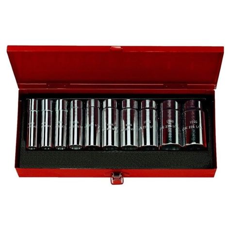 USAG 235 1/2 LN/C10 ASSORTIMENZO 10 pz BUSSOLE LUNGHE POLIGONALI IN CASSETTA ABS