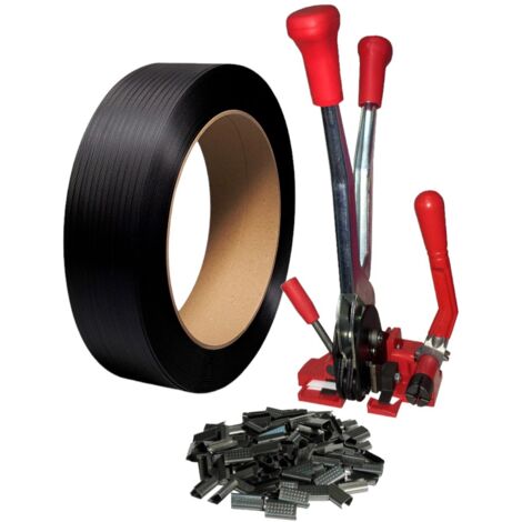 KIT REGGITURA ROTOLO REGGETTA REGGIA 15 mm 1500 m TENDIREGGIA MANUALE + SIGILLI
