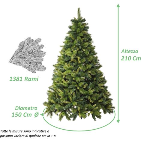 Albero di Natale Artificiale da Esterno, 2,1 m, Forma Sottile e Dritta, Vendita all'Ingrosso